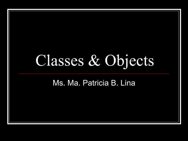 Classes & objects new