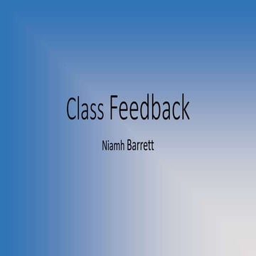 Class feedback