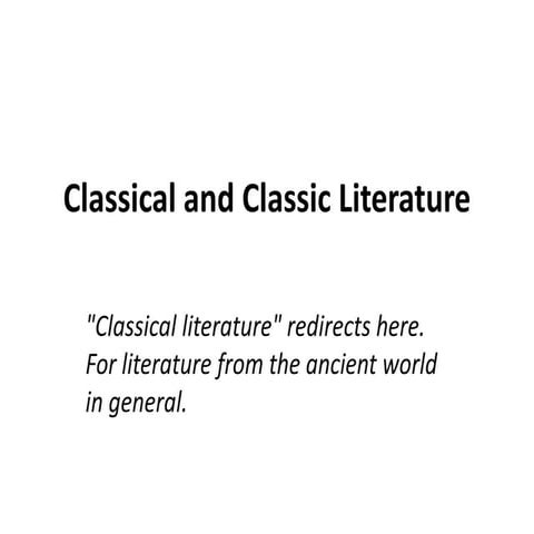 Classical and classic literature