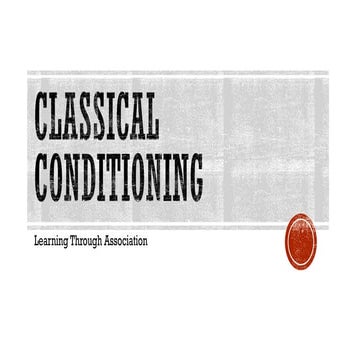 Classical Conditioning theory ppt in pdf format