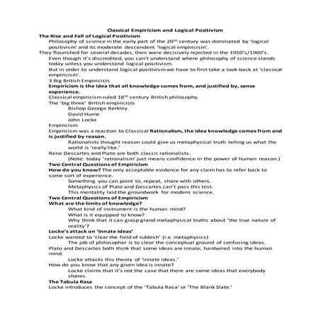 classical empiricism 