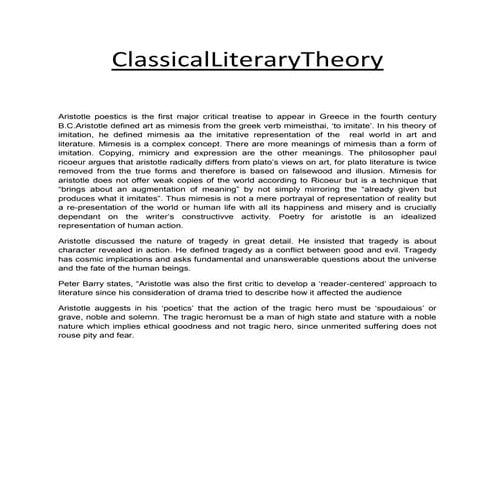 Classical literarytheory