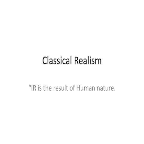 Classical realism in International Relations