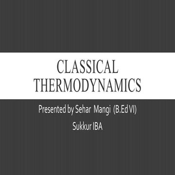 Classical Thermodynamics