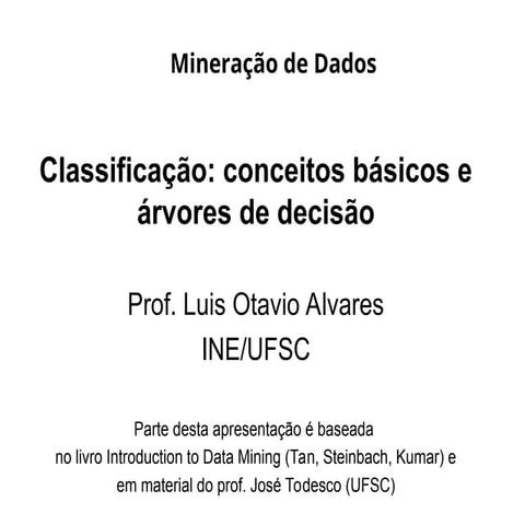 Aula teórica introdutória sobre árvore de decisão