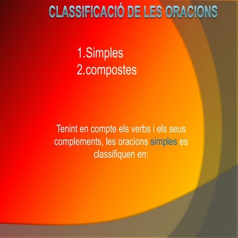 Classificació De Les Oracions