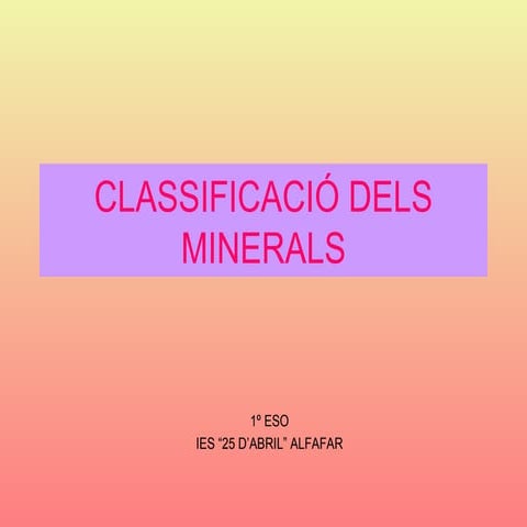Classificació dels minerals