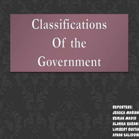 Classification of the government