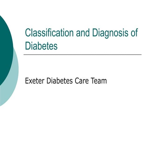 Classification And Diagnosis Of Diabetes | PPT