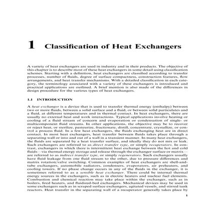 Classification Of Heat Exchanger