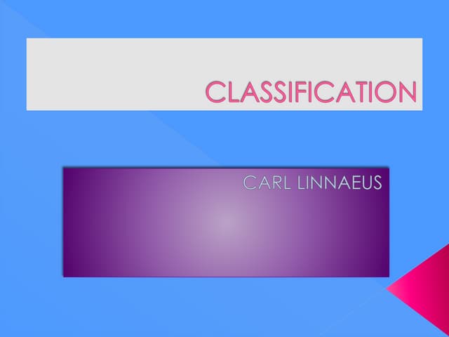 Power point presentation on topic Classification -Arunima V.S