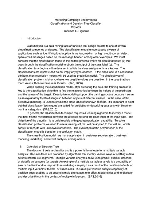 Classification and decision tree classifier machine learning
