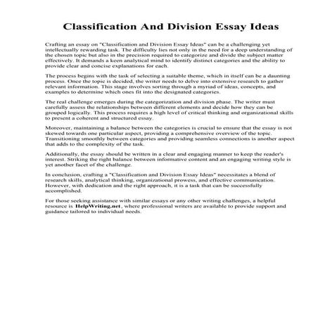 Classification And Division Essay Ideas.pdf