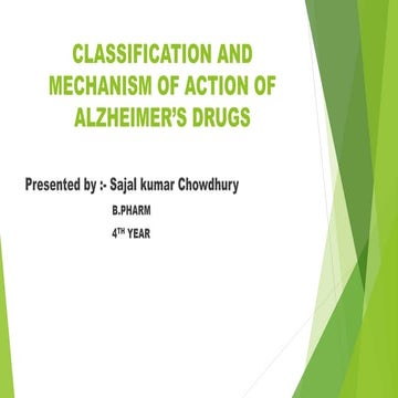 Classification and mechanism of action of alzheimers drugs 