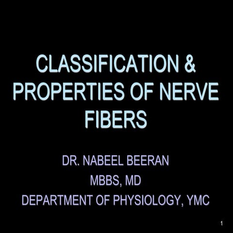 NERVE PHYSIOLOGY- CLASSIFICATION & PROPERTIES OF NERVE FIBERS