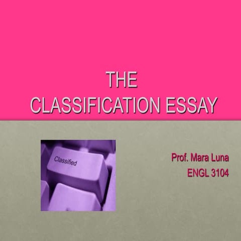 Classification essay
