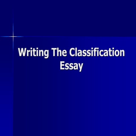 Classification essay