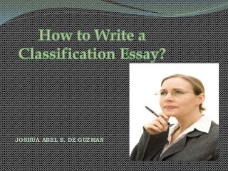 Classification essay jadg