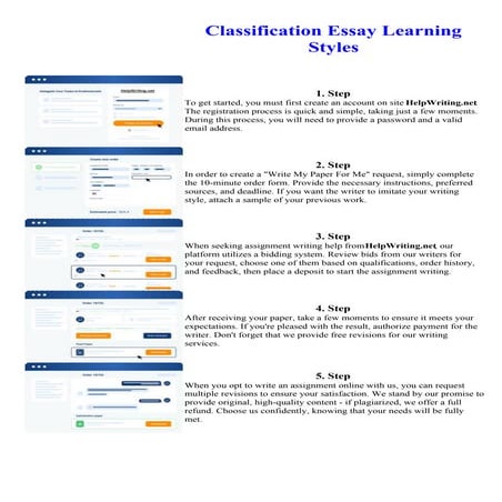 Classification Essay Learning Styles. Online assignment writing service.