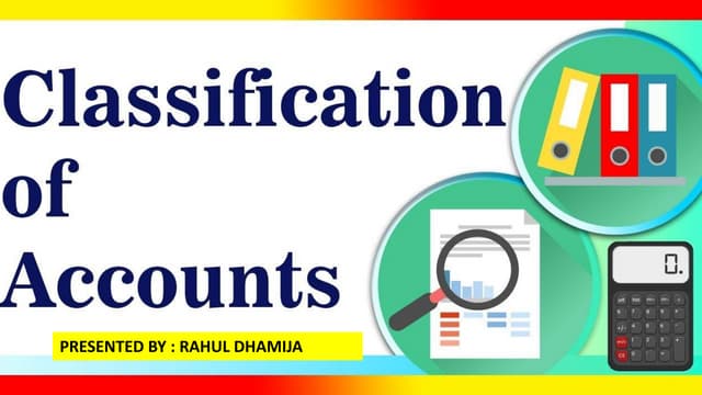 Classification of accounts || personal account || real account || nominal acc...