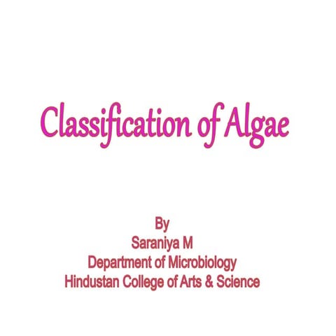 Classification of algae