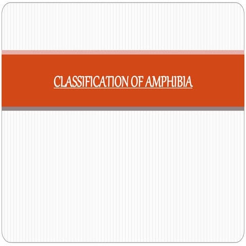 Classification of amphibia