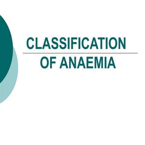 Classification  of anemia