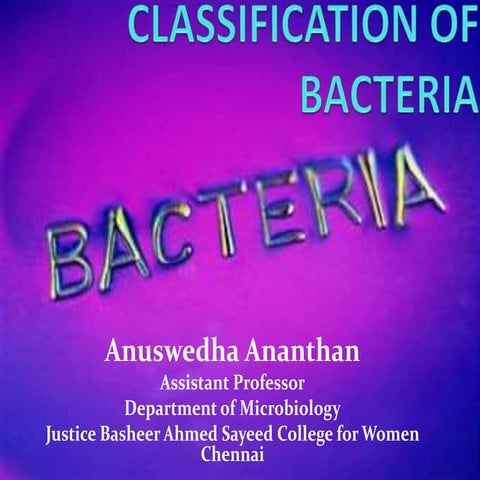 Classification of bacteria