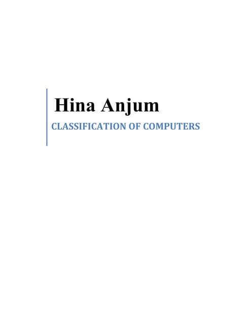 Classification of Computers