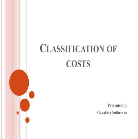 Classification of cost