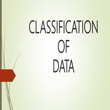 Classification of data