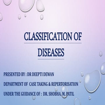 Classification of diseases