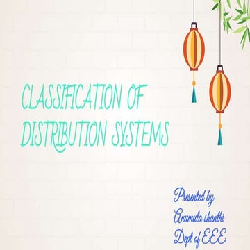 Classification of distribution systems | PPTX