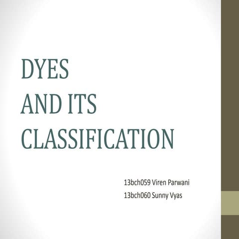 Classification of dyes