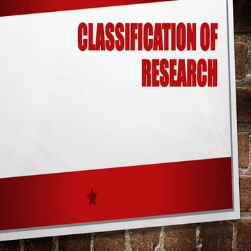 Classification of educational research
