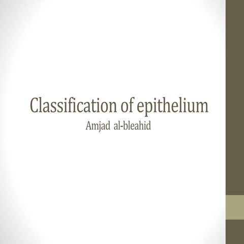 Classification of epithelium - amjad al.bleahid 