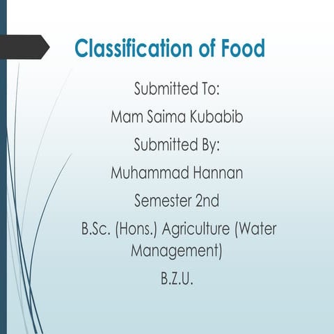 Classification of food