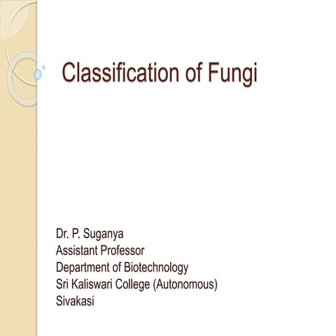 Classification of fungi