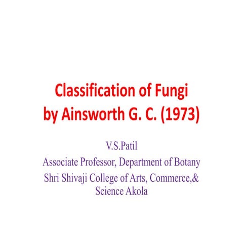 Classification of fungi