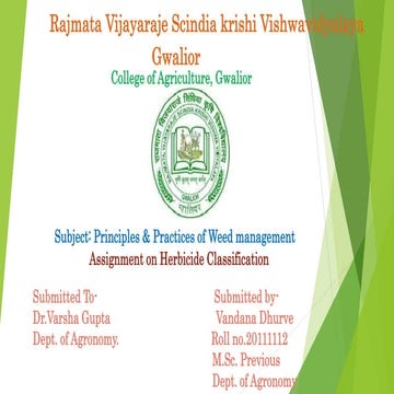Classification of herbicides