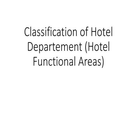 Classification of hotel departement