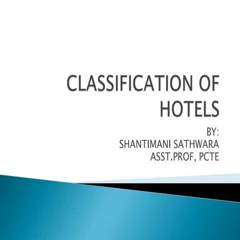 Classification of hotels