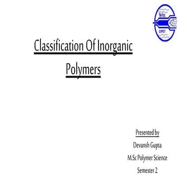 Classification of inorganic polymers