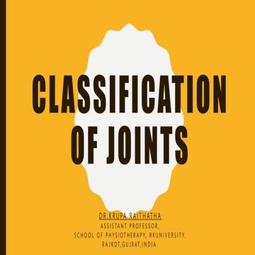 Classification of joints