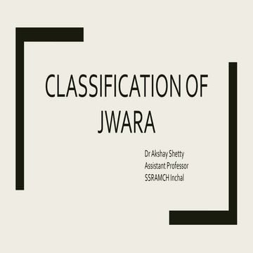 Classification of jwara