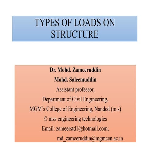Classification of Loads on Structures