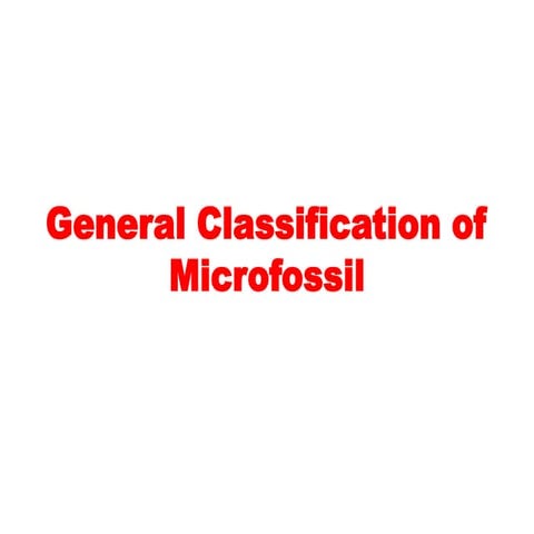 Classification of micro fossil theory