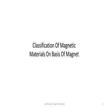 Classification of magnetic