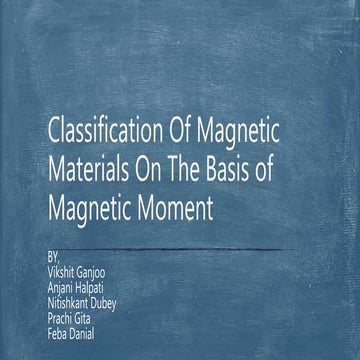 Classification of magnetic materials on the basis of magnetic moment