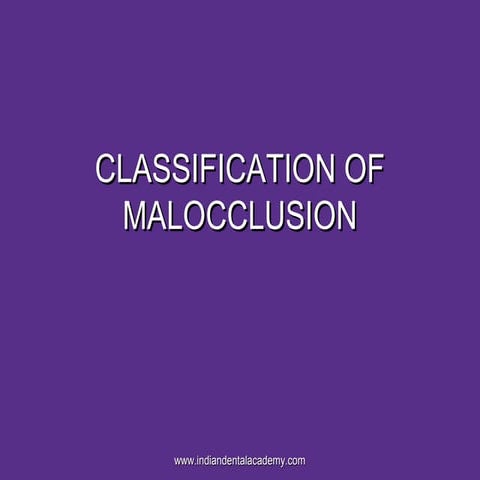Classification of malocclusion